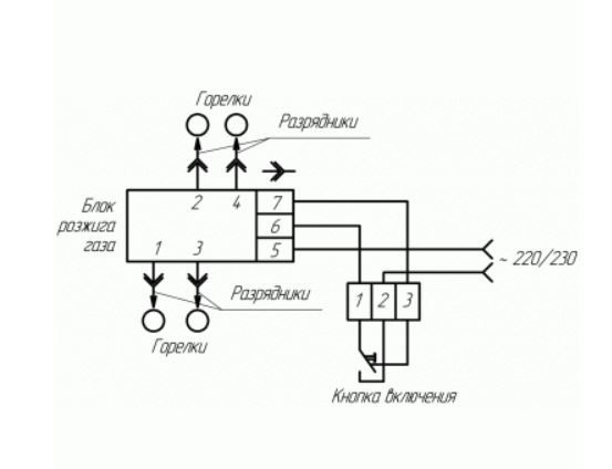 Блок електрозапалювання для газової плити Gefest на 3 входи та 4&nbsp;виходи BR-1-4