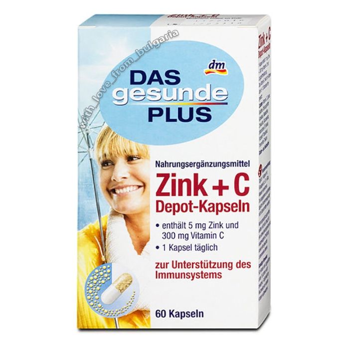 Вітамінний комплекс Denkmit Das Gesunde Plus Zink+C Depot-Kapseln 60 капсул Німеччина
