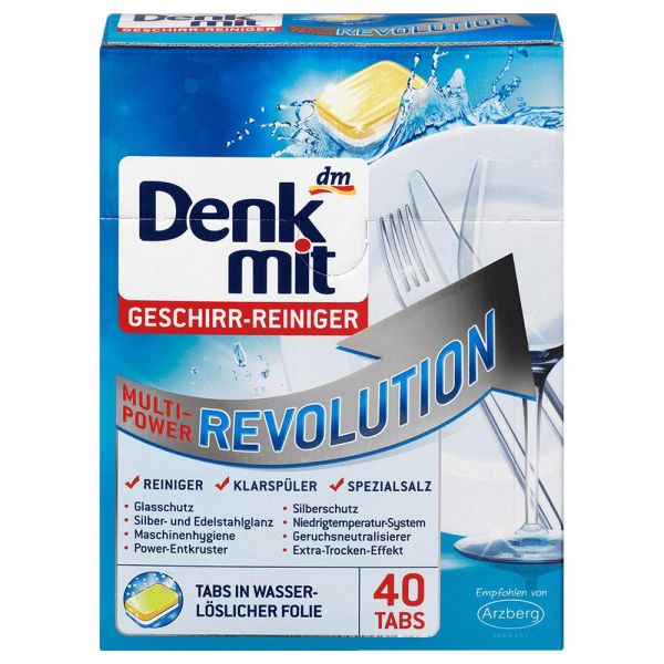 Таблетки для посудомоечной машины Denkmit  Multi-Power Revolution 40шт 4066447242393