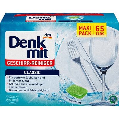 Таблетки для посудомийної машини Denkmit Classic 65шт Німеччина 4066447216172