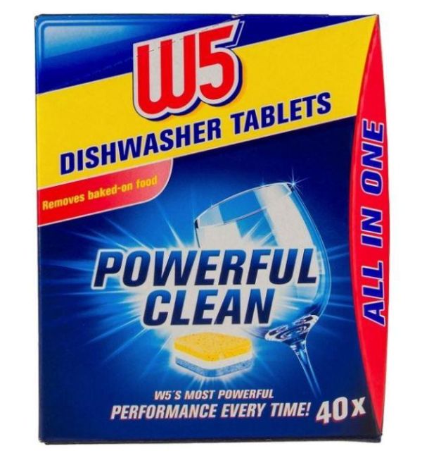 Таблетки для посудомоечной машины W5 Powerful Clean 40шт