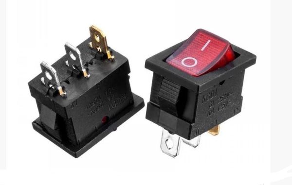 Переключатель KCD1-101N-2, ON-OFF, (3pin) красный Daier 1015631