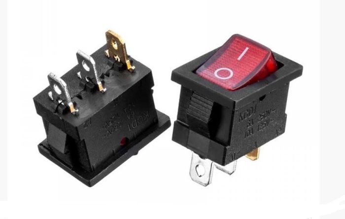 Переключатель KCD1-101N-2, ON-OFF, (3pin) красный Daier 1015631
