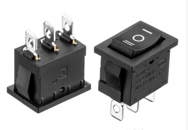 Переключатель KCD1-123, (ON)-OFF-(ON), (3pin) черный Daier 1015672