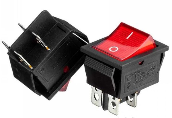 Переключатель KCD2-201 ON-OFF 16А 250В (4pin) красный Daier1015685