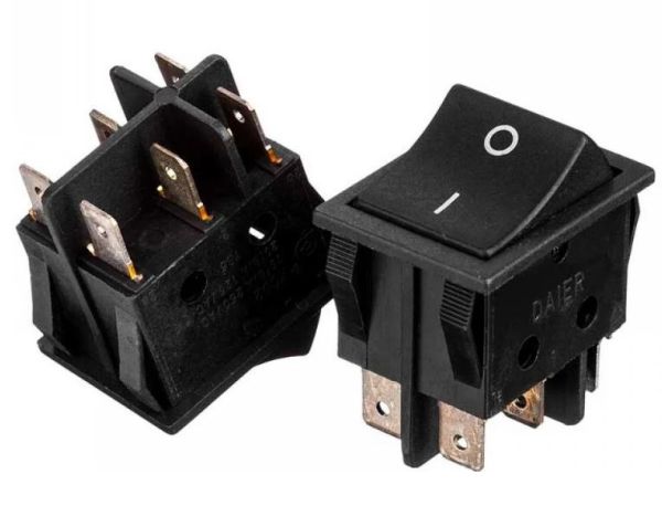 Переключатель KCD2-202-2, ON-ON, 16А (6pin), 250V,  27.8х21.8мм Daier 1015708