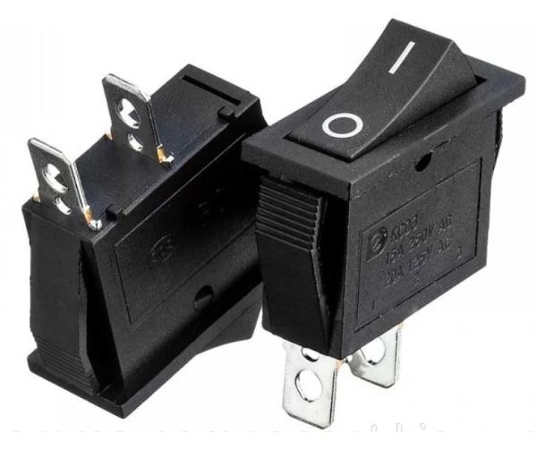 Переключатель KCD3-101, ON-OFF, (2pin) 15А черный 27.8х10.5мм Daier 1015725
