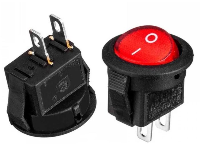 Перемикач KCD5-101-2 ON-OFF (2pin) 3А червоний 14,4мм Daier 1015759