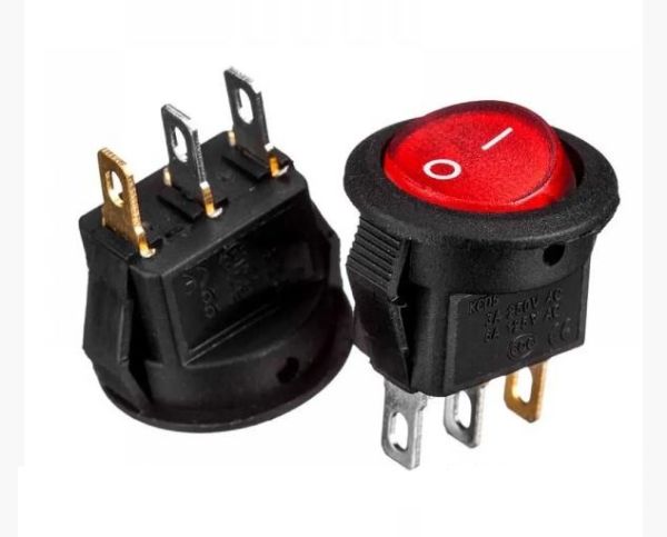 Переключатель KCD5-101N-2, ON-OFF, (3pin) 3А красный 14.4мм Daier 1015766