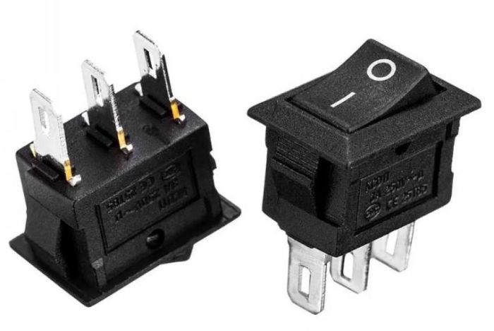 Переключатель KCD5-102, ON-ON, (3pin) черный 3А Daier 1015769