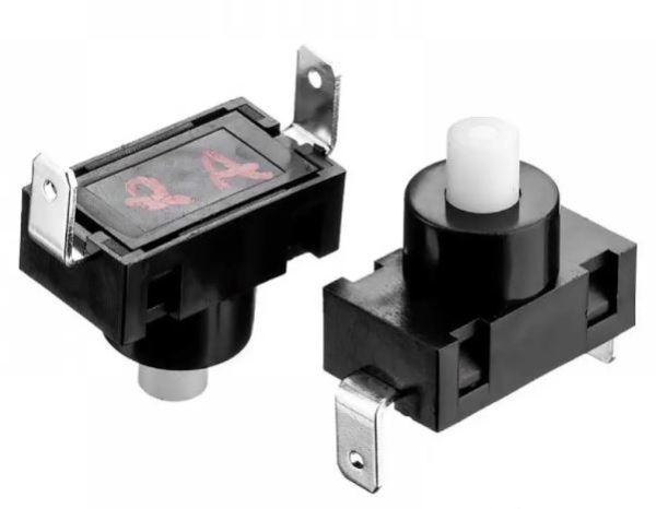 Кнопка нажимная с фиксацией PBS-02А 2А 250V Daier 1014186