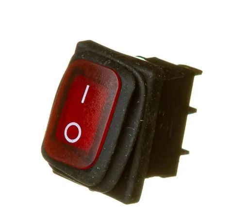 Перемикач вологозахисний KCD1-2-101NW ON-OFF 6А 250В 3pin червоний Daier 1018161