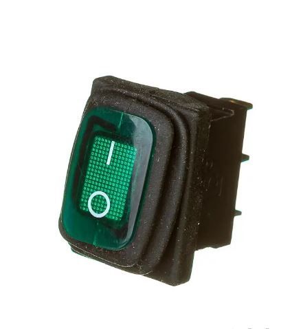 Переключатель влагозащитный KCD2-201NW  ON-OFF  16А 250В 4pin зеленый Daier 1018172