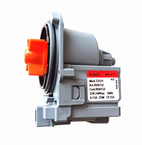 Насос сливной для стиральной машины Bosch T2121 клемы спереди слитно 25W   RS0752