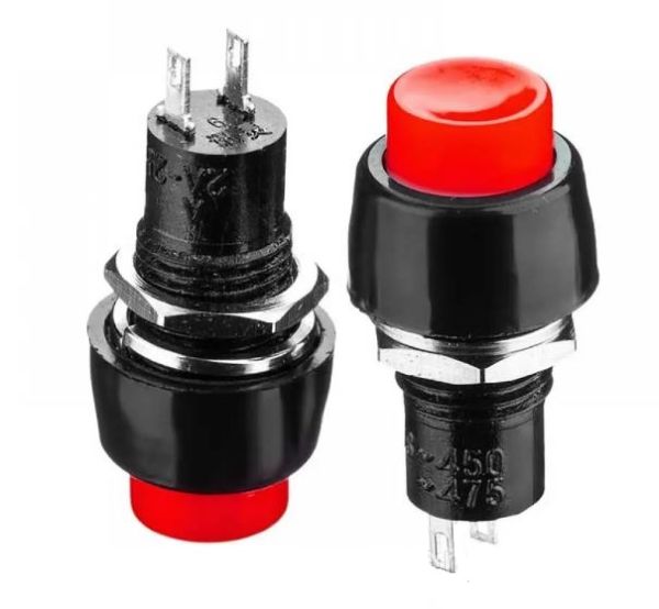 Кнопка нажимная с фиксацией DS-450  ON-OFF  2А красная Daier 1014176