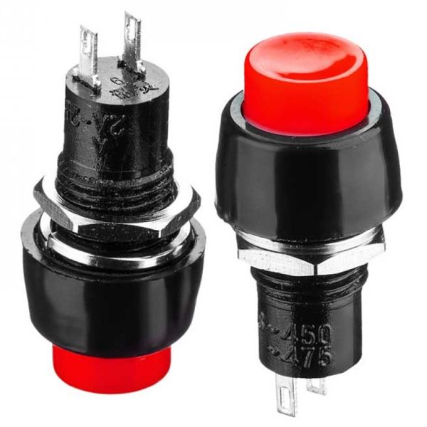 Кнопка нажимная без фиксации DS-451  ON-OFF  2А красная Daier 1014181
