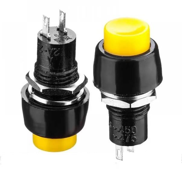 Кнопка нажимная с фиксацией PBS-11A ON-OFF 1А  250В желтый Daier 1014193