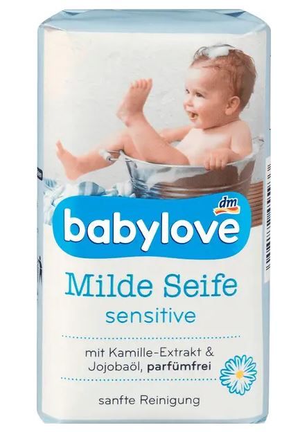 Дитяче мило натуральне Denkmit Babylove sensitive з екстрактом ромашки 100г Німеччина
