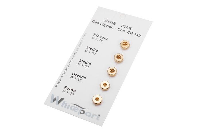 Комплект жиклерів для газової плити під балонний газ 6MB GPL (M6x0.75) Whicepart CODCG149