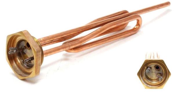 Тэн для водонагревателя 1200W медный c портом под анод Whicepart M54-1200-WP