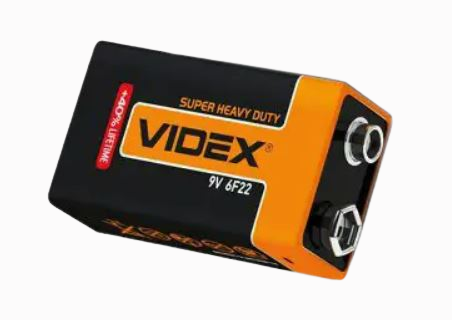 Батарейка крона VIDEX 9V 6F22 солевая 326