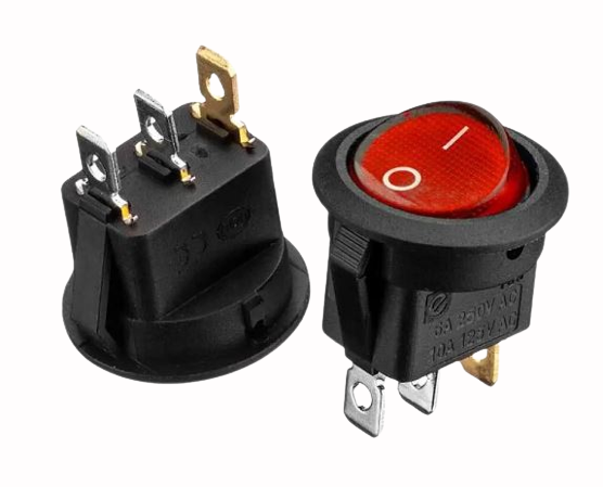 Переключатель KCD1-101N-8, ON-OFF, (3pin) красный Daier 1015640