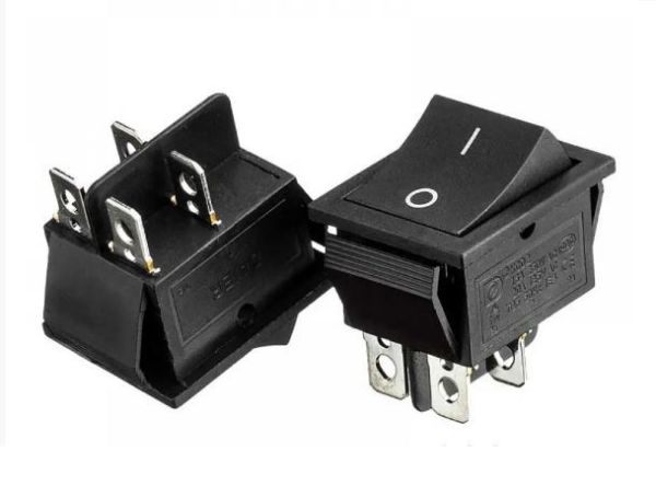 Переключатель KCD2-201, ON-OFF, 16А (4pin), 250V, черный Daier 1015686