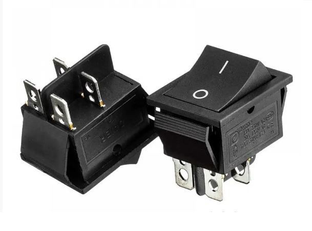Переключатель KCD2-201, ON-OFF, 16А (4pin), 250V, черный Daier 1015686