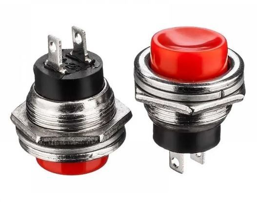 Кнопка нажимная без фиксации DS-212 OFF-(ON) червона 3А Daier 1014144