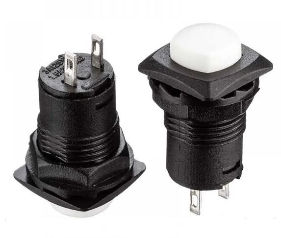 Кнопка нажимная с фиксацией DS-226 OFF-(ON) белый 1,5А Daier 1014151