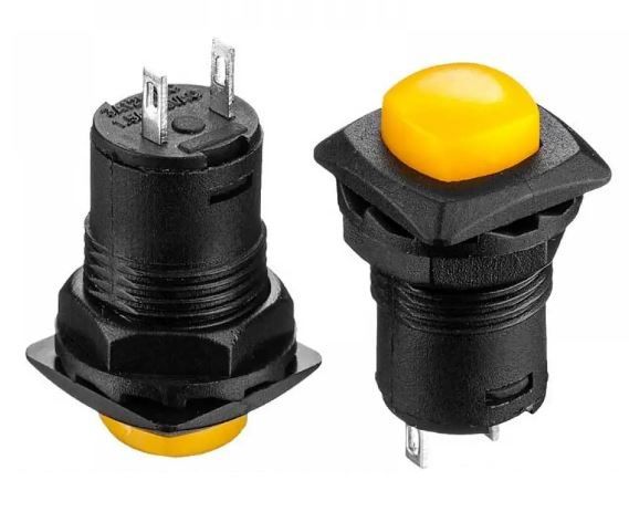 Кнопка нажимная с фиксацией DS-226 OFF-(ON) желтый 1,5А Daier 1014152