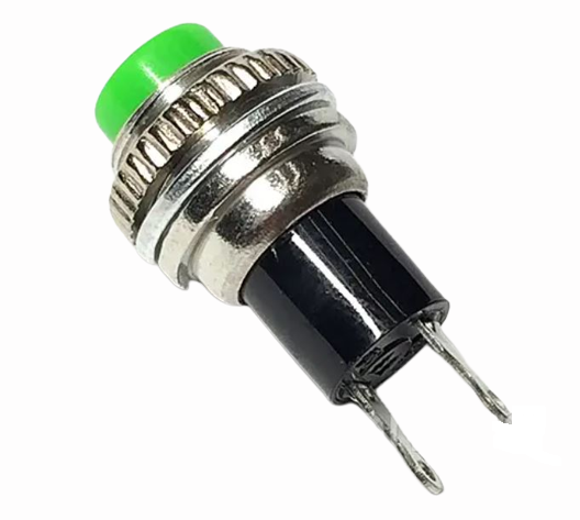 Кнопка нажимная без фиксации DS-314 OFF-(ON) зеленый 0,5А Daier 1014162
