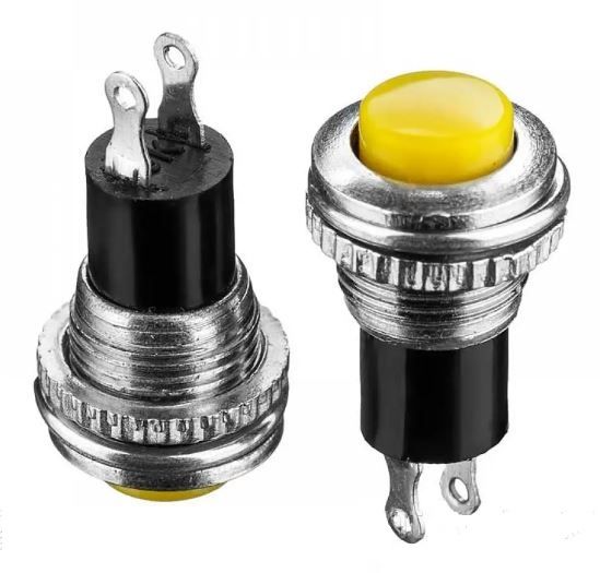 Кнопка нажимная без фиксации DS-316 OFF-(ON) желтый 0,5А Daier 1014169
