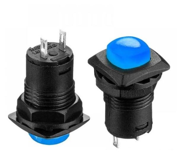 Кнопка нажимная с фиксацией  DS-226 OFF-(ON) синий 1,5А Daier 1014155