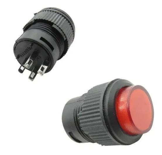 Кнопка натискна з фіксацією R16-503AD OFF-(ON) червоний 250В 3А Daier 1014210