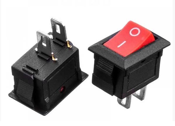 Перемикач KCD1-101-1 ON-OFF 6А (2pin) червоний Daier 1015601