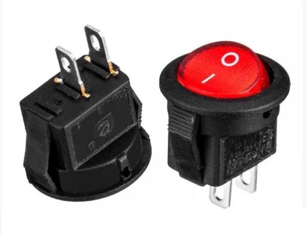 Переключатель KCD1-101-8 ON-OFF (2pin) красный 250В 6А Daier 1015623