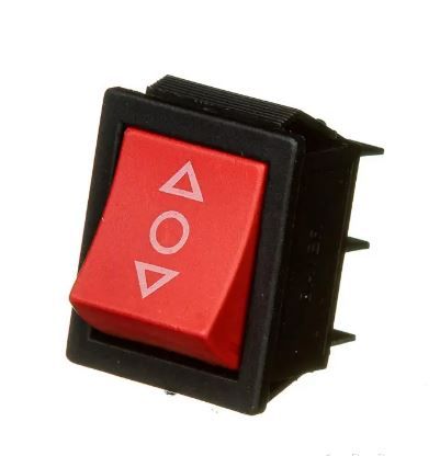 Переключатель KCD2-203 ON-OFF-ON (6 pin) красный 250В 16А Daier 1018198