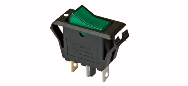 Переключатель  KCD3-2 ON-OFF (3pin) зеленый 250В 15А Daier 1015727