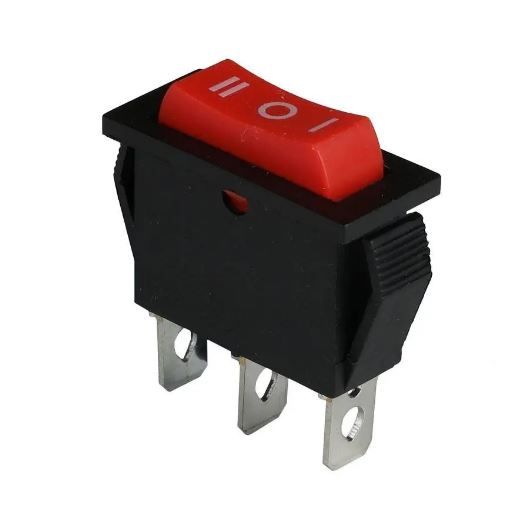 Перемикач KCD3-103 ON-OFF-ON (3pin) червоний 250В 15А Daier 1018167