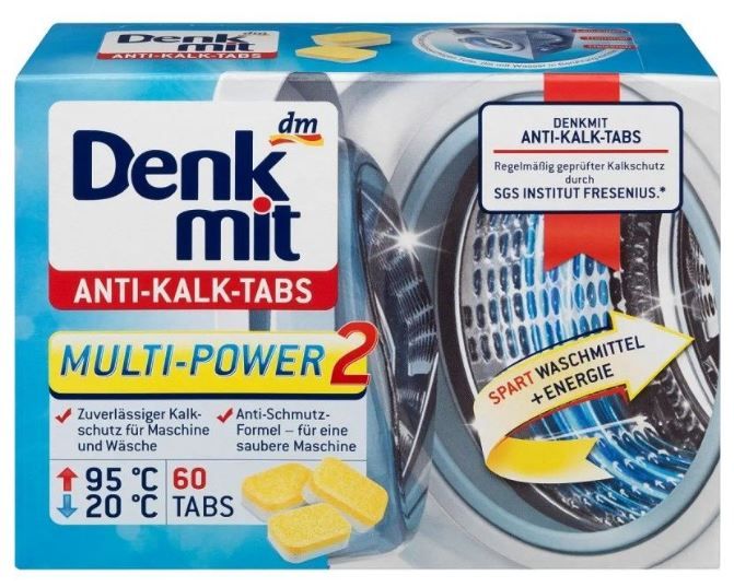 Средство для удаления накипи в стиральных машинах DenkMit Anti-Kalk Tabs 60шт. 4066447184280