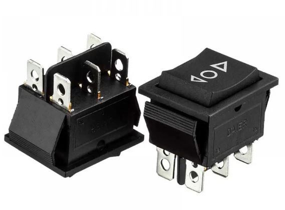 Переключатель KCD2-223 ON-OFF-ON 6pin черный 28.5х21мм Daier 1015724