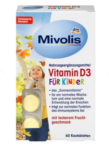 Витаминный комплекс D3 Mivolis Vitamin D3 для детей от 4-х лет 60 капсул Германия 4058172777790