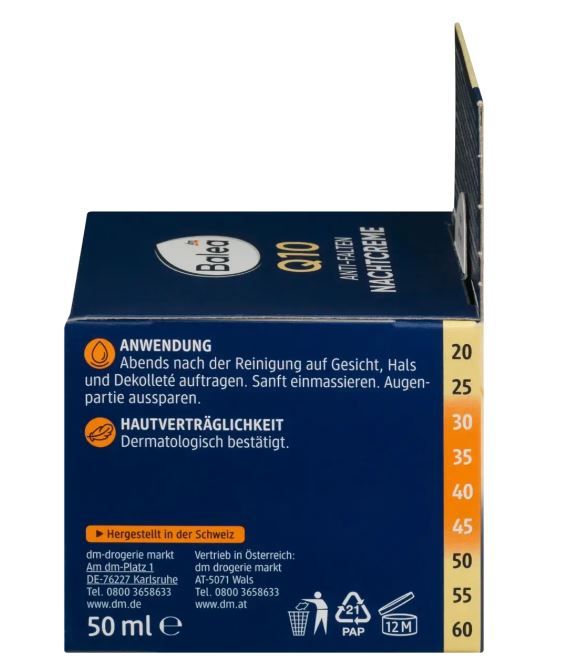 Крем ночной против морщин Balea Q10 Anti-Falten Nachtcreme 4066447233841