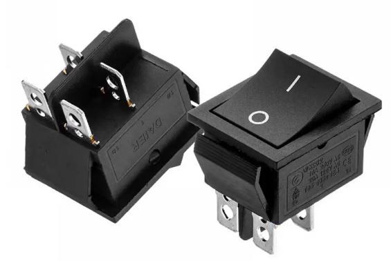 Переключатель KCD2-211  OFF-(ON) 16А (4pin) 250V  27.8х21.8мм без фиксации Daier 1015723
