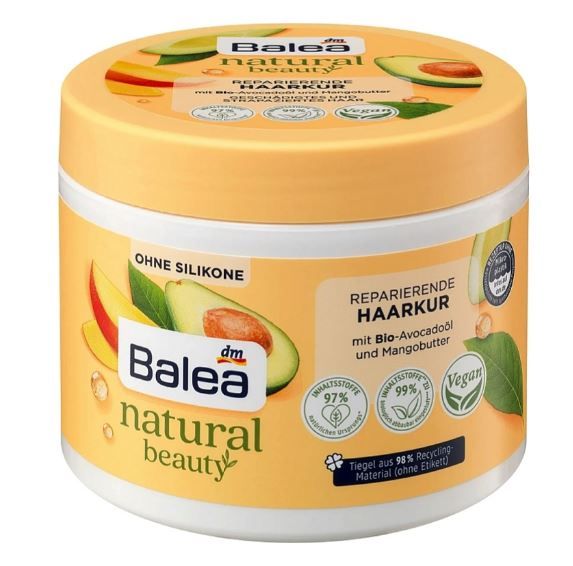Засіб для сухого волосся Balea Natural Repairing Avocado Oil Mango Butter Hair Mask 300мл 4066447239072