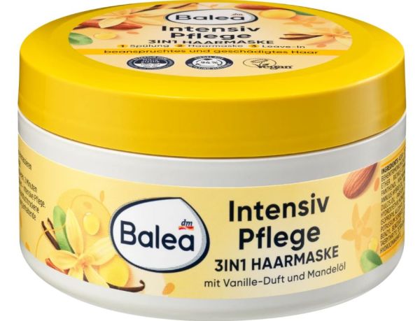 Средство по уходу за поврежденными и ломкими волосами Balea Intensiv Pflege 3in1 Hair Mask 300мл 4066447237443
