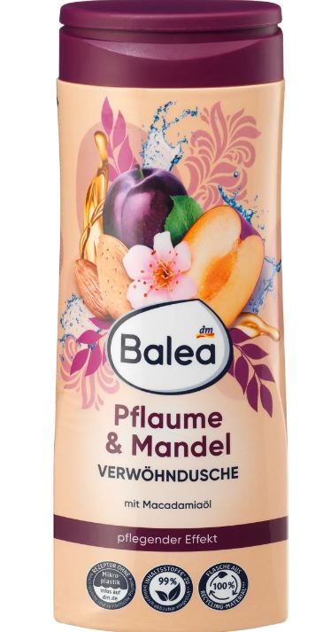 Гель для душа Balea Pflaume and  Mandel Verwohndusche 300мл. Германия 4066447428810