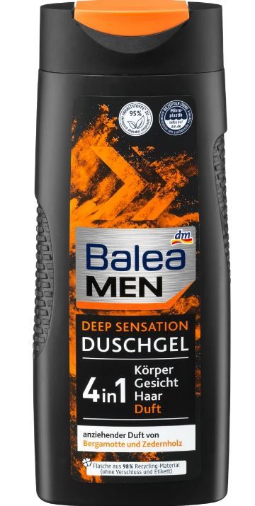 Гель для душа Balea Men Deep Sensation 4in1 300мл. Германия 4066447349337