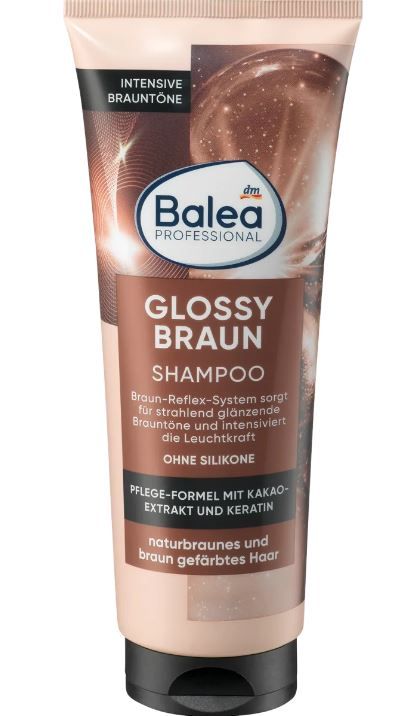Шампунь против выгорания цвета волос Balea Professional Shampoo Glossy Braun 250мл. Германия 4066447240962